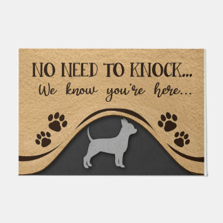 No Need To Knock Mat, Funny Chihuahua Design Deurmat
