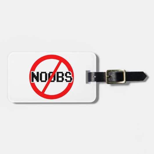 NO NOOBS - geek/hacker/pc/code aap Bagagelabel (Voorkant horizontaal)