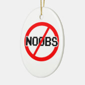 NO NOOBS - geek/hacker/pc/code aap Keramisch Ornament (Links)
