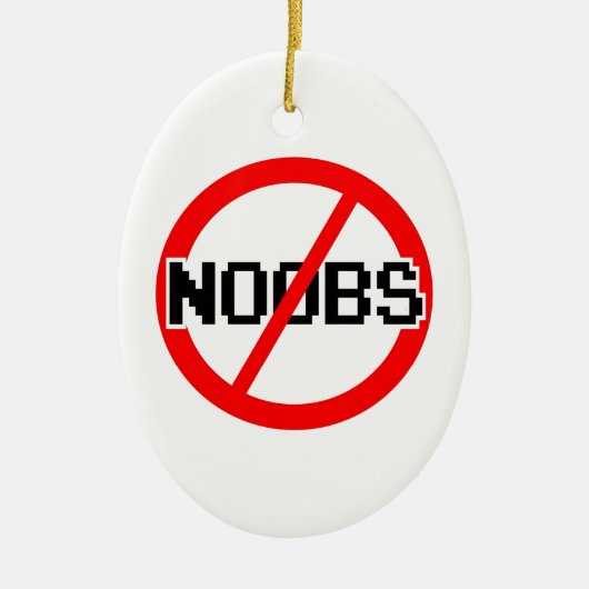 NO NOOBS - geek/hacker/pc/code aap Keramisch Ornament (Voorkant)