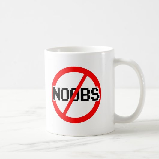 NO NOOBS - geek/hacker/pc/code aap Koffiemok (Rechts)