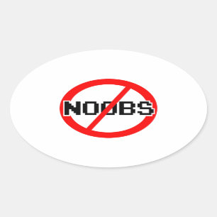 NO NOOBS - geek/hacker/pc/code aap Ovale Sticker