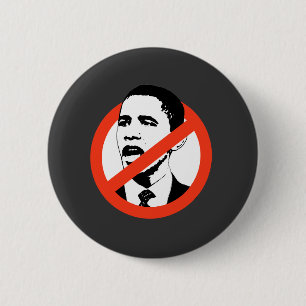 No Obama / Anti-Obama T-shirts Ronde Button 5,7 Cm