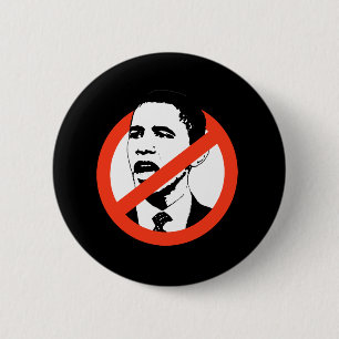 NO OBAMA RONDE BUTTON 5,7 CM