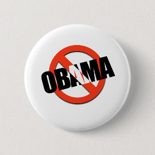 NO OBAMA RONDE BUTTON 5,7 CM