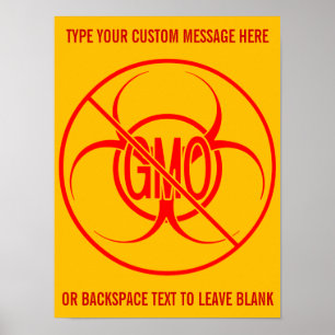 No OGM Poster Biodanger Personnalisé Aucun OGM Sig