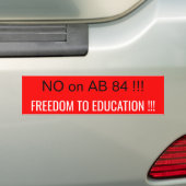 NO op AB 84 Bumpersticker (Op auto)