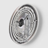 No outside only exits Wall Clock Grote Klok (Hoek)