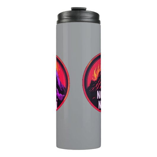 No Pain No Gain Fiery Mountain WorkThermal Tumbler Thermosbeker (Voorkant)
