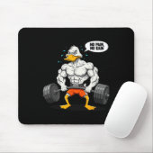 No Pain No Gain Funny Duck Weightlifter Joke Gym M Muismat (Met muis)