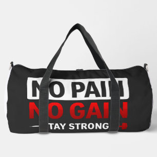 No Pain No Gain Gym Motivatie T-Shirt Fit Plunjezak