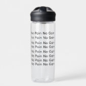 "No Pain No Gain" Gym Motivation Bouteille d'eau (Extérieur)