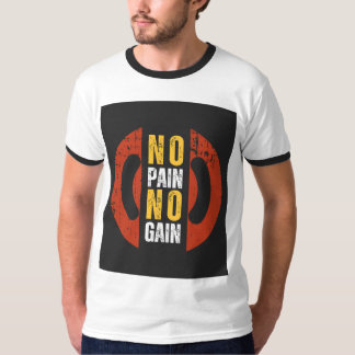 No Pain No Gain" Half-Sleeve T-shirt met ronde hal