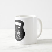 No Pain No Gain - Motivational Fitness Custom Mug (Devant droit)