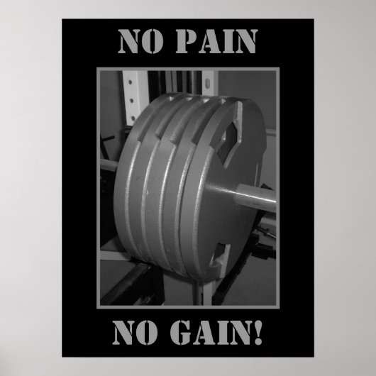 NO PAIN NO GAIN! Poster de l'exercice d'haltérophi (Devant)