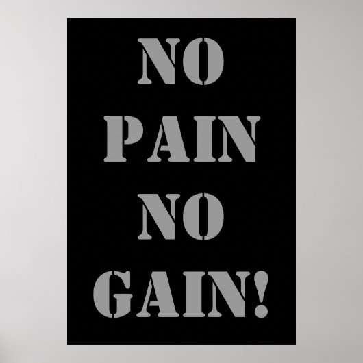 NO PAIN NO GAIN! Poster d'exercices de musculation (Devant)
