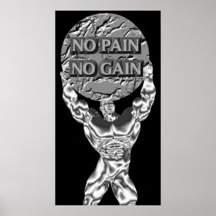 No Pain No Gain Poster d'haltérophilie