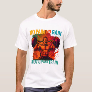 No Pain No Gain Shut Up And Train T-Shirt