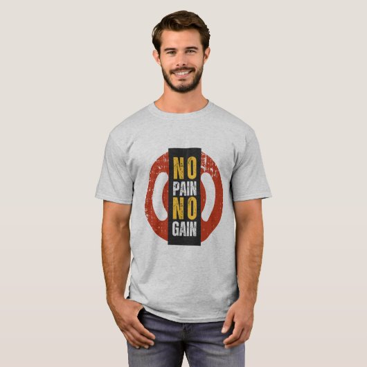 No Pain No Gain T-Shirt : Exercice Motivationnel P (Devant entier)