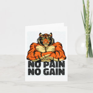 No Pain No Gain Tiger Gym Workout MMA Bodybuilding Kaart