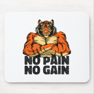 No Pain No Gain Tiger Gym Workout MMA Bodybuilding Muismat