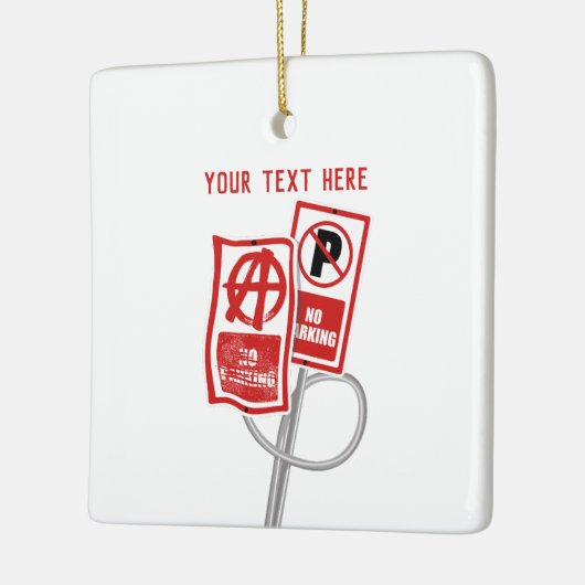 No parking anarchy sign keramisch ornament (Links)