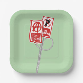 No parking anarchy sign papieren bordje