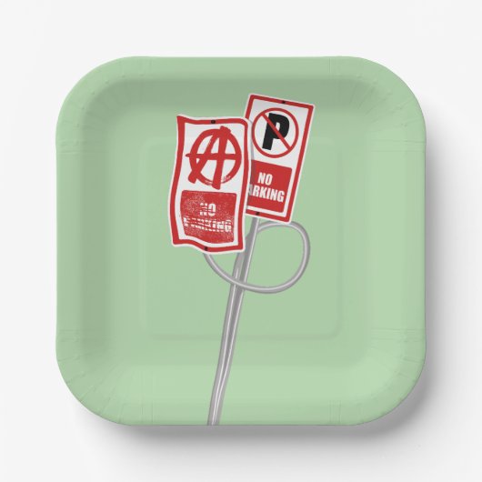 No parking anarchy sign papieren bordje (Voorkant)