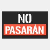 No Pasaran Rechthoekige Sticker (Voorkant)