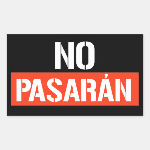 No Pasaran Rechthoekige Sticker