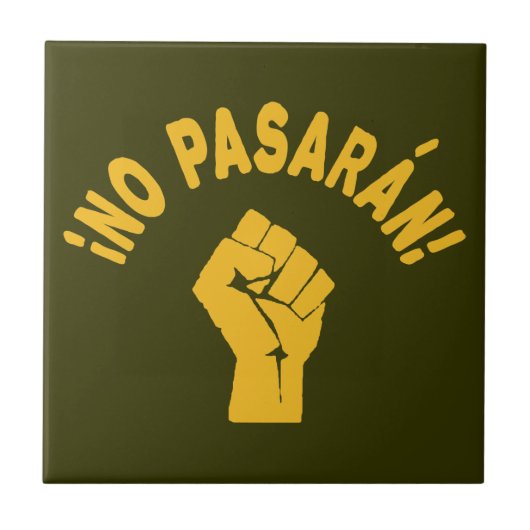 No Pasaran - Zij zullen niet passeren Tegeltje (Voorkant)