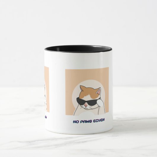 No Paws Given Mug – Cute Coffee mug for Cat lovers (Centre)