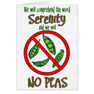 'No Peas' Funny Sobriety Card