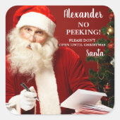 No Peeking AJOUTER LE NOM Stickers Cadeaux Santa C (Devant)