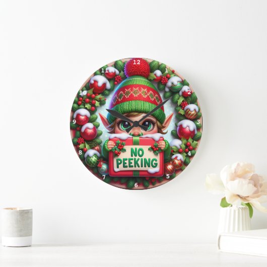 No Peking Elf" - Speelse kerstmuur Grote Klok (Huis)