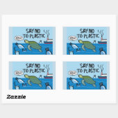 No Plastic Rechthoekige Sticker (Vel)