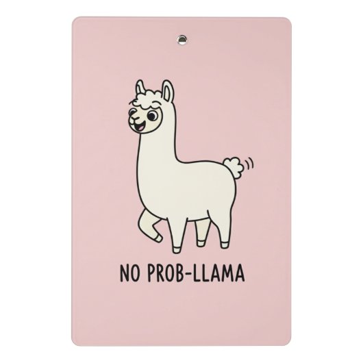 "No Prob-Llama" Cute Llama Doodle - Chill Vibe Mini Klembord (Achterkant)