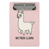 "No Prob-Llama" Cute Llama Doodle - Chill Vibe Mini Klembord (Voorkant)