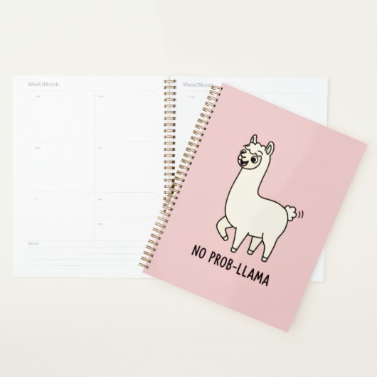 "No Prob-Llama" Cute Llama Doodle - Chill Vibe Planner (Display)