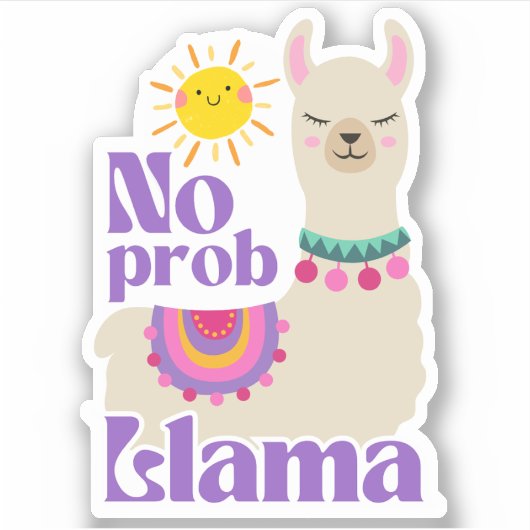 No Prob Llama fun sun sticker (Devant)