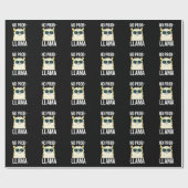 No-Prob-Llama Funny Cool Llama Pun Dark BG Cadeaupapier (Vlak)