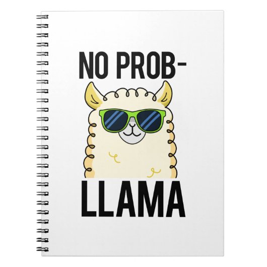 No-Prob-Llama Funny Cool Llama Pun Notitieboek (Voorkant)