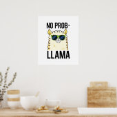No-Prob-Llama Funny Cool Llama Pun Poster (Keuken)