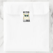 No-Prob-Llama Funny Cool Llama Pun Ronde Sticker (Tas)