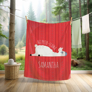No Prob-Llama Funny Llama Blanket Fleece Deken