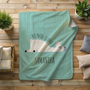 No Prob-Llama Funny Llama Blanket Sherpa Deken