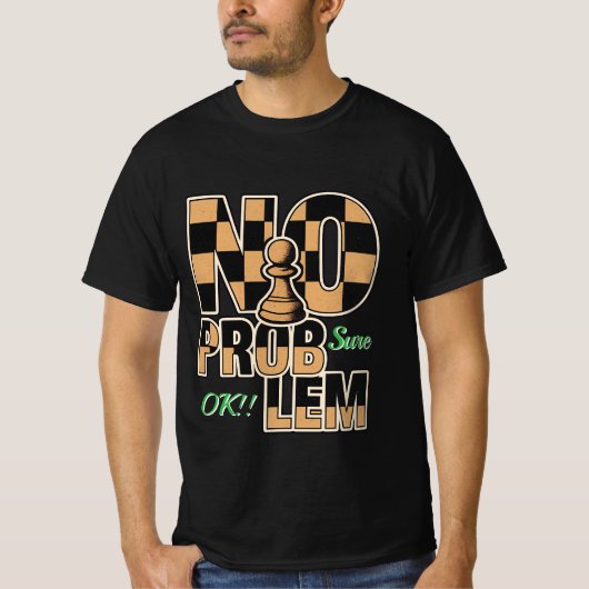 No Problem Chess Pawn Graphic Men’s Value T-Shirt  (Voorkant)