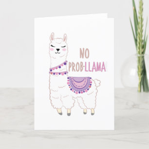 No Probllama Llama Funny Feestdagen Kaart