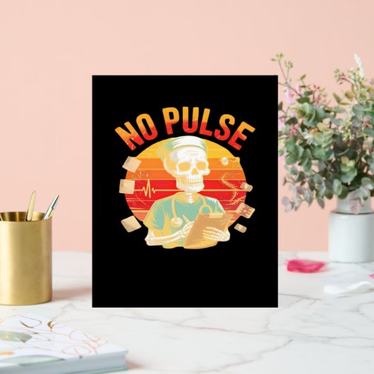 No Pulse Skeleton Nurse Funny Médicale Halloween P (Mariage)