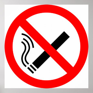 NO Roking Sign - Brits signaal Poster